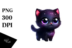 Vibrant Baby Black Cat, Transparent PNG Product Image 1