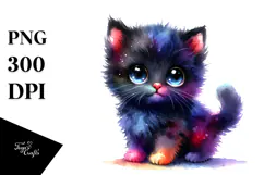 Vibrant Baby Black Cat, Transparent PNG Product Image 1