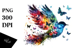 Colorful Bird made of Butterfly Silhouettes Product Image 1