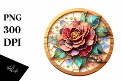 Stained Camellia Wood Splash | Sublimation Clipart Product Image 3