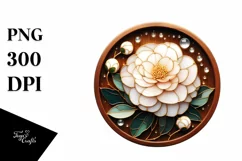 Stained Camellia Wood Splash | Sublimation Clipart Product Image 1