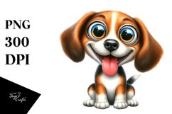 Enthusiastic Crazy Looking Beagle Clipart Product Image 1