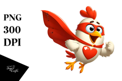 Playful Bird with Superhero Cape PNG Product Image 1