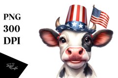 Enthusiastic Cow Portrait | Clipart Product Image 1