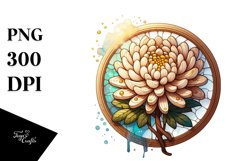 Wooden Chrysanthemum | Summer Clipart Product Image 1