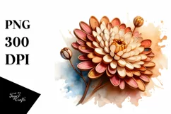 Wooden Chrysanthemum | Sublimation Clipart Product Image 1