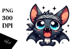 Goofy Cartoon Bat with Bandana PNG Product Image 1