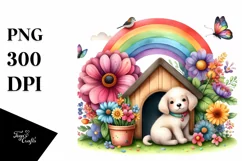 Watercolor DOG House | Large Flower Clipart Product Image 3
