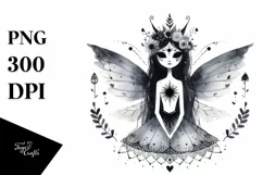 Boho Evil Fairy PNG, Transparent PNG Product Image 1
