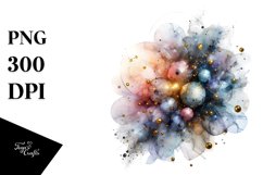 Abstract Shiny Cosmos Watercolor Clipart Product Image 3