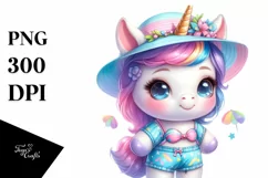 Cute Baby Unicorn Beach Sticker Clipart Product Image 1