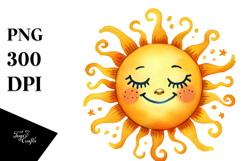 Simple Smiling Sun, PNG Product Image 1