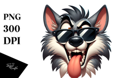 Digital Wolf with Sunglasses PNG Product Image 1