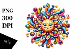 Colorful Whimsical Sun, Cute Baby Frog Clipart Product Image 3