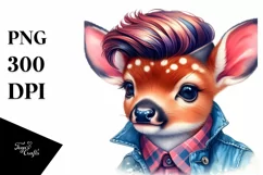 Cute Baby Deer with Cool Haircut PNG Product Image 1