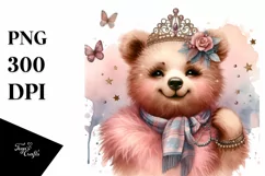 Vintage Funny Bear Watercolor Clipart Product Image 1