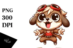 Expressive Dog Jumping in Mid-Air PNG Product Image 1
