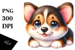 Watercolor Baby Corgi PNG Product Image 1