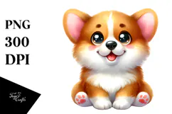 Cute Pembroke Welsh Corgi, PNG Product Image 1