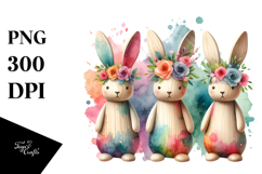 Colorful Pastel Bunny Wood PNG Product Image 1