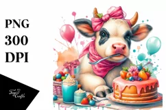 Colorful Baby Cow Cake PNG Product Image 1
