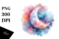 Colorful Abstract Moon PNG Product Image 1