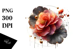 Abstract Glossy Begonia PNG Product Image 1