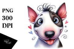 Happy Cartoon Bull Terrier PNG Product Image 1