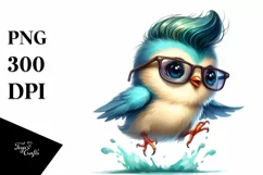 Cute Baby Bird with Stylish Sunglasses, High-Res PNG Product Image 1