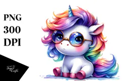 Playful Baby Unicorn, PNG Product Image 1
