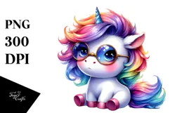 Cute Baby Unicorn PNG Product Image 1