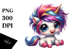 Cute Baby Unicorn PNG Product Image 1