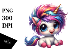 Playful Baby Unicorn, PNG Product Image 1