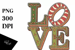 Love Christmas Retro Colorful Png Product Image 5