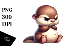 Cute Cartoon Otter with Comical Udder PNG Product Image 1