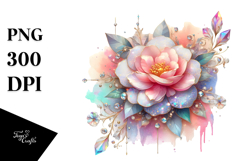 Colorful Camellia Diamond Abstract, High-Res PNG Product Image 1