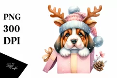 Winter Basset Hound PNG Product Image 1