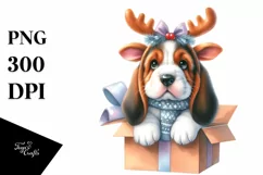 Winter Basset Hound PNG Product Image 3