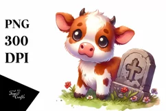 Cute Vibrant Baby Cow | Simple Clipart Product Image 3