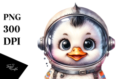 Cute Baby Swan Watercolor PNG Product Image 1