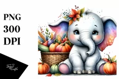 Vibrant Quirky Baby Elephant Clipart Product Image 1