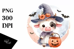 Cute Baby Cow with Halloween Costume, Transparent PNG Product Image 3