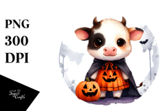 Cute Baby Cow Halloween Simple Attire PNG Product Image 1