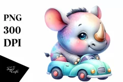 Colorful Baby Rhino | Clipart Product Image 1