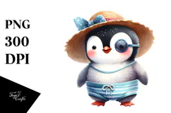 Baby Penguin Wearing Beachwear PNG Product Image 1