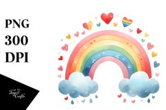 Simple Rainbow with Hearts PNG Product Image 1