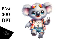 Cute Koala with Punk Look, Transparent PNG Product Image 1
