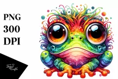 Colorful Layered Watercolor Cute Baby Frog Product Image 3