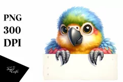 Colorful Baby Macaw on Paper | Sublimation | Clipart Product Image 3