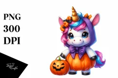 Cute Baby Unicorn Halloween Drawing | Sublimation Product Image 1
